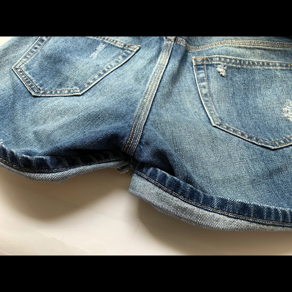 GAP | distressed blue denim jean shorts - Picture 9 of 13